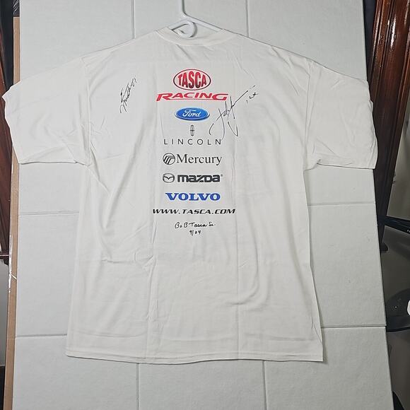 2004 John Force Eric Medlen Bob Tasca Sr Autographs Vintage Shirt Mens XL - Picture 5 of 9